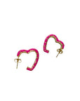 Orecchini Cerchi - Cuori Fucsia