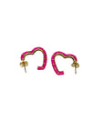 Orecchini Cerchi - Cuori Fucsia