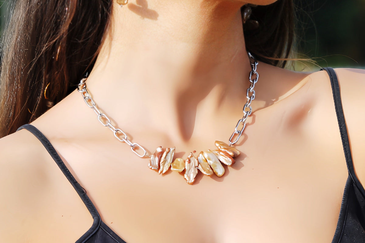 Collana Esmeralda - Perle Marroni