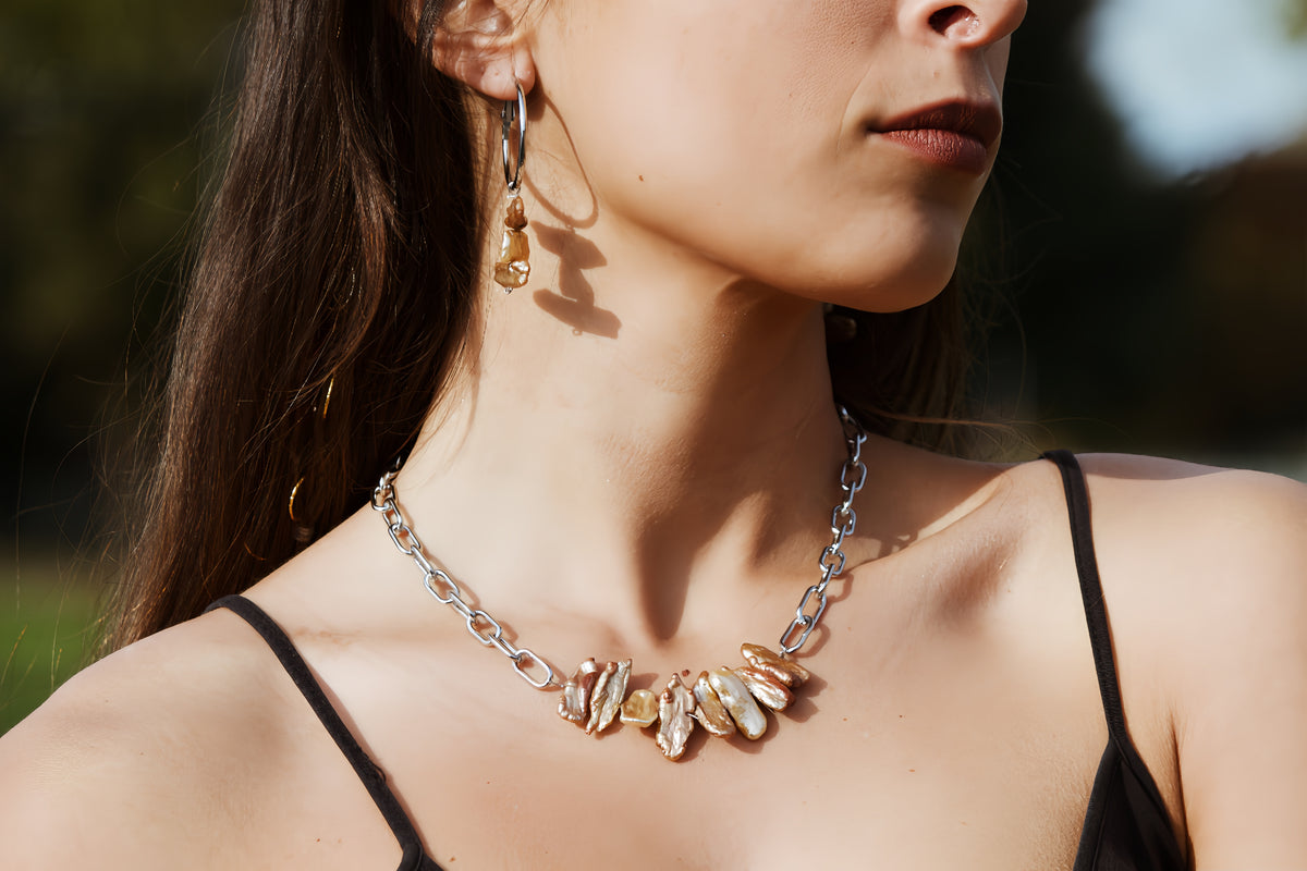 Collana Esmeralda - Perle Marroni