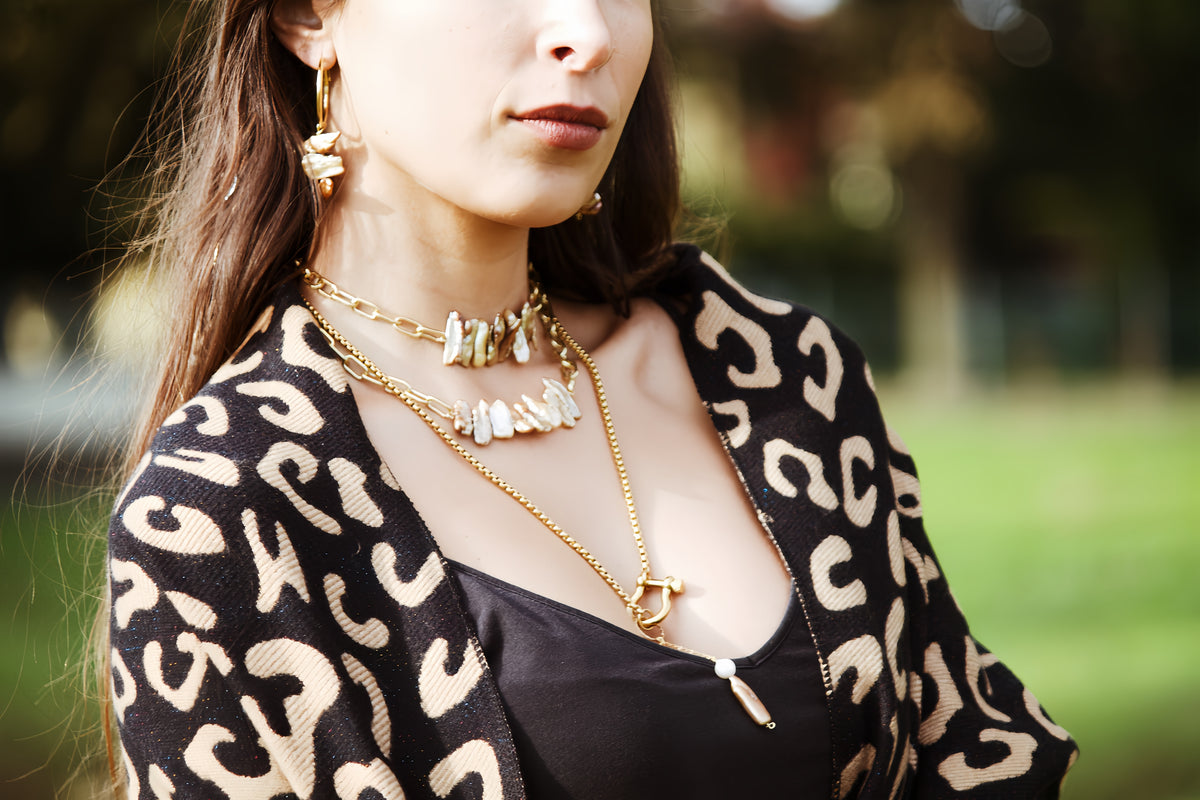 Collana Esmeralda - Perle Marroni