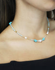 Collana Crystal Perle - Azzurro